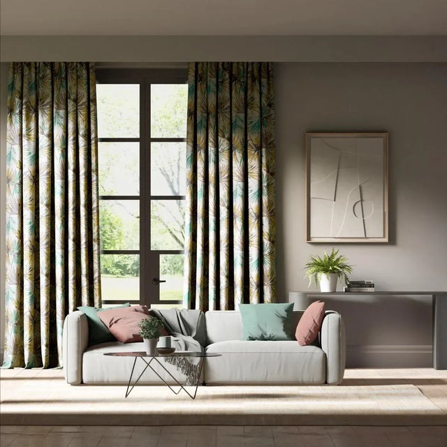 A striking botanical feature fabric in five fashion forward colour combinations. 75% Viscose 25% Linen. Sold by the yard....
