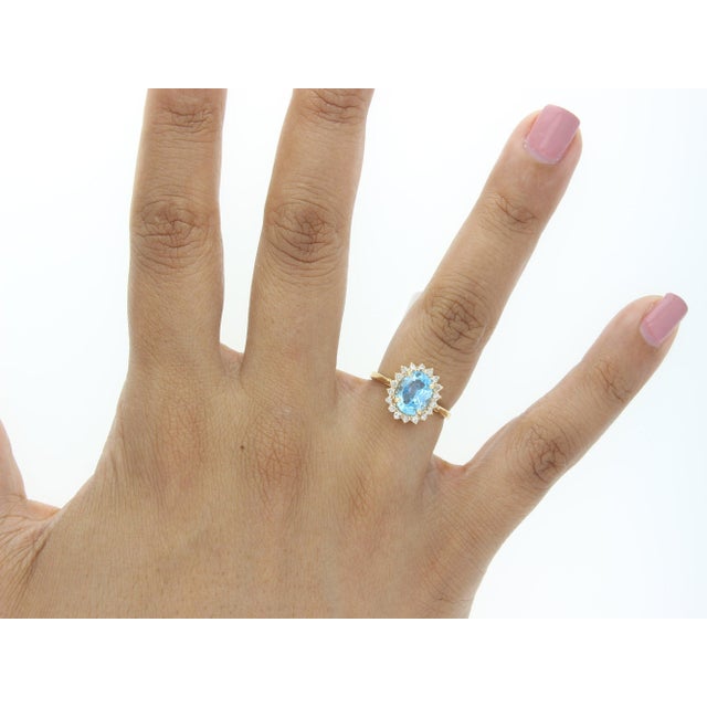 ♥ Product Summary ♥ Main Stone: Blue Topaz & Diamond Approx. Total Carat Weight: .50cttw Diamond Clarity: SI1 Diamond...