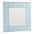 Late 20th Century Palm Beach Regency Light Blue Whicker Silver Studded Monumental Wall Mirror- Newly Painted For Sale