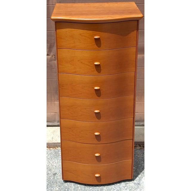 Late 20th Century Scandinavian Modern Style Italian Cherry Osiery Lingerie Chest of Drawers For Sale - Image 4 of 12