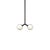 Y Pendant Mini, Black, 23in H, 3 Inch Glass Globes, by Research.Lighting, Modern, Minimal Hanging Light For Sale - Image 4 of 9