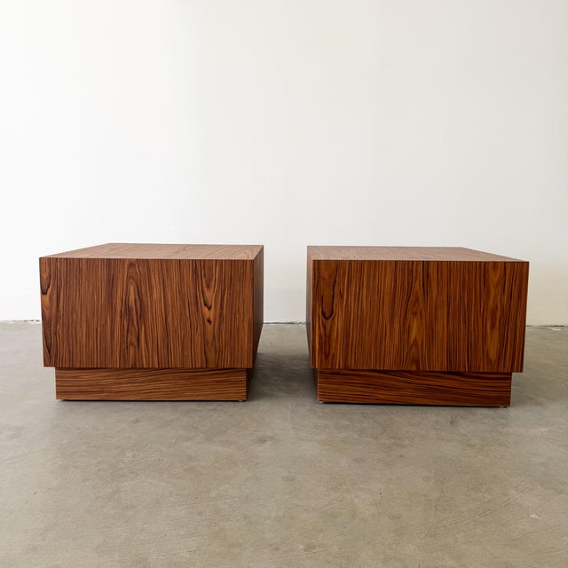 Mid-Century Modern Pair of Mid-Century Modern Rosewood Cube End Tables, 1970s For Sale - Image 3 of 11