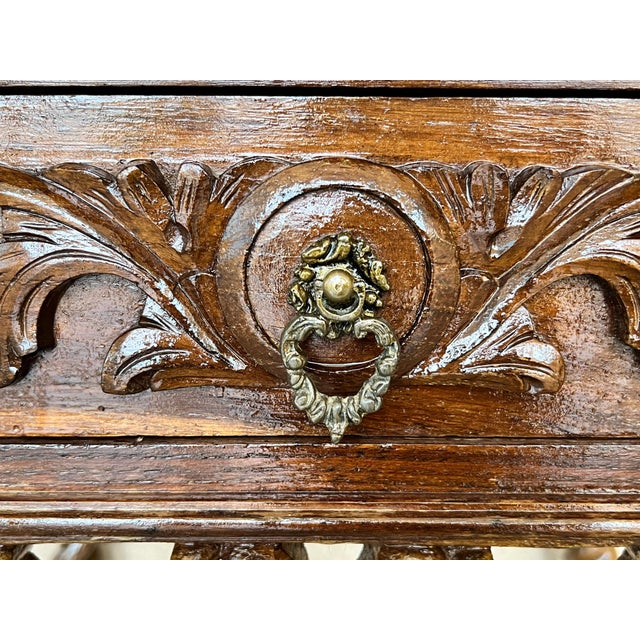 20th Century Pair of Solid Carved French Nightstands with Turned Columns For Sale - Image 13 of 18