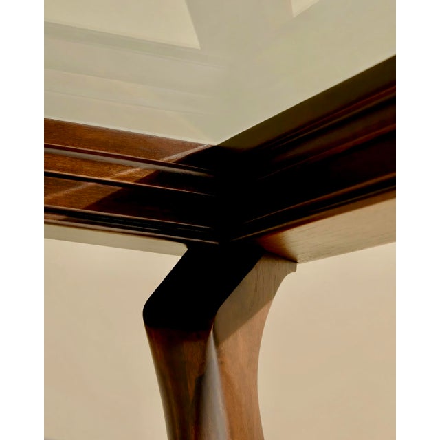 Sculptural Stained Walnut and Glass Coffee Table by Michael Maximo For Sale - Image 9 of 10