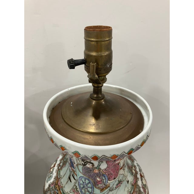 Pair of 1980s Hand Painted Chinese Lamps For Sale - Image 12 of 12