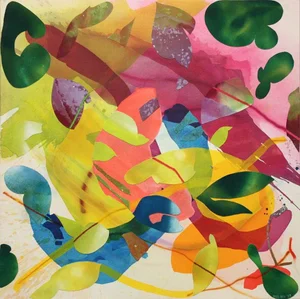 "Vanilla Bean" Original Abstract Mixed-Media Collage Painting by Mel Rea