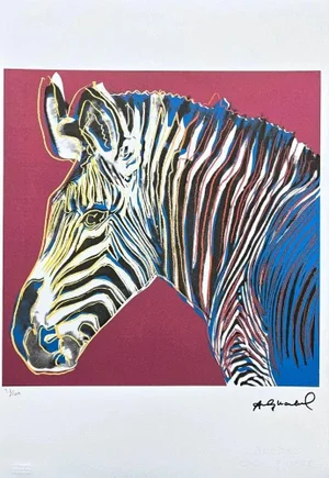 After Andy Warhol, Grevys Zebra Deep Pink, 1980s, Lithograph