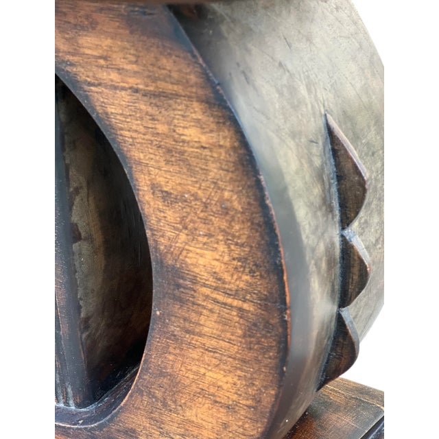 Wood Mid 20th Century Vintage Hand-Carved Ashanti Stool For Sale - Image 7 of 13