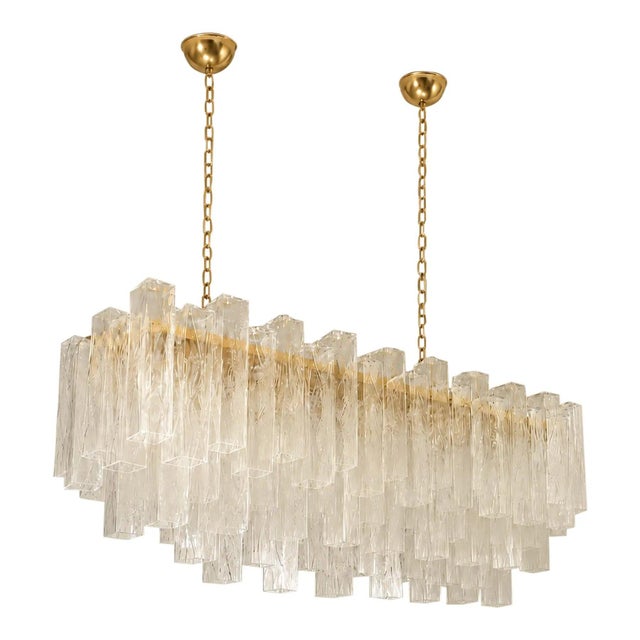Italian Gold Rectangular Murano Glass Chandelier by Simoeng For Sale - Image 9 of 9