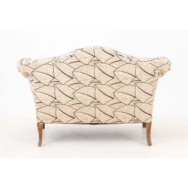 Cream Chinese Chippendale Style Upholstered Settee For Sale - Image 8 of 8