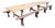 Antique French Folding Dining Table with Benches in Pine and Chestnut, 1890s, Set of 3 For Sale