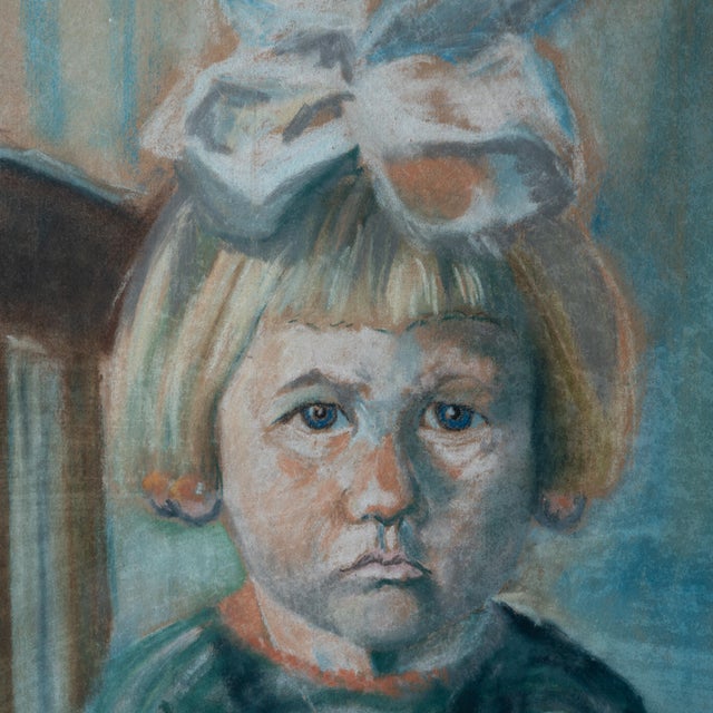 1920s Hans Veenstra Pouty Girl Pastel Portriat, 1922 For Sale - Image 5 of 10