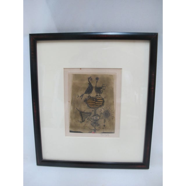 Sculpture Materials Johnny Friedlaender Signed Framed Two Birds Deux Oiseaux III Engraving For Sale - Image 7 of 7