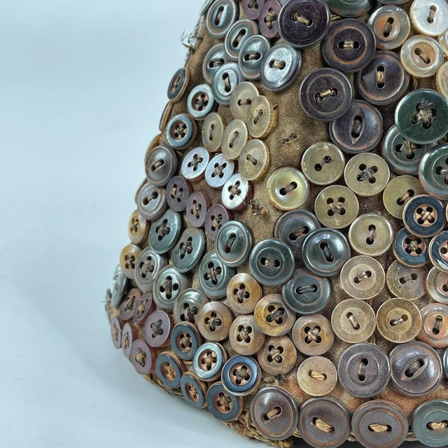 Early 20th Century Early 20th Century Lega Bwami Society Button Hat For Sale - Image 5 of 10