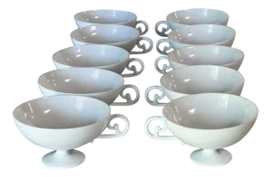 Vintage Porcelain Coffee Cups in White from Limoges France, 1970s, Set of 10