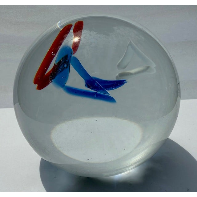 Postmodern Vintage Crystal Paperweight 1980s For Sale - Image 3 of 7