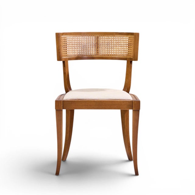Mid 20th Century Michael Taylor for Baker Klismos Mid Century Cane Dining Chairs - Set of 4 For Sale - Image 5 of 11