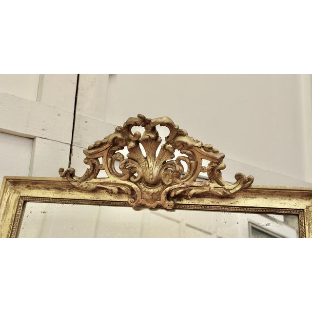 French Faded Pale Gilt Pier Mirror, 1880s For Sale - Image 4 of 9