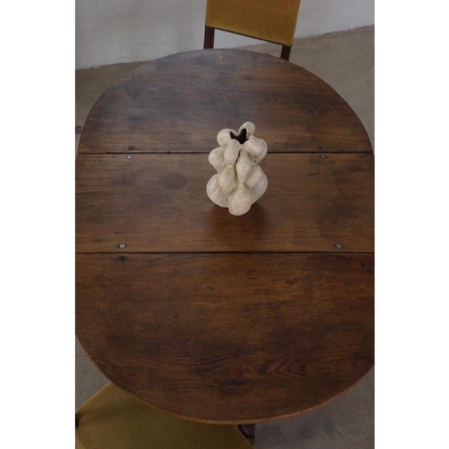 Wood Antique 19th Century Baroque Danish Drop-Leaf Table in Oak For Sale - Image 7 of 18