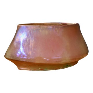 Vintage Rambervillers Stoneware Planter with Glossy Glazes, 1940s For Sale