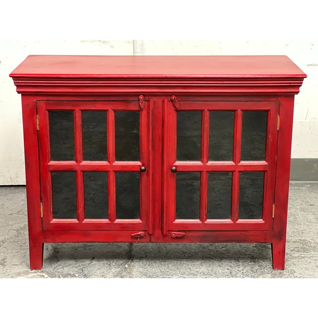 Crate and Barrel Rojo Red Media Storage Chairish