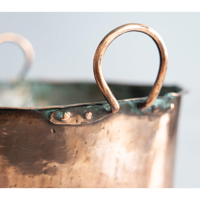 Metal Large 19th-Century French Hammered Copper Pot For Sale - Image 7 of 12