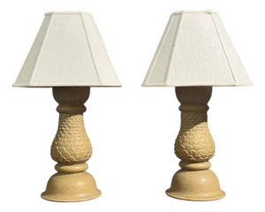 Kaisa Essén, Table Lamps, Beige Stoneware, Sweden, 1980s