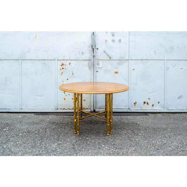 Structure in Worked Brass and Wooden Top, Italy, 1970 For Sale - Image 6 of 6