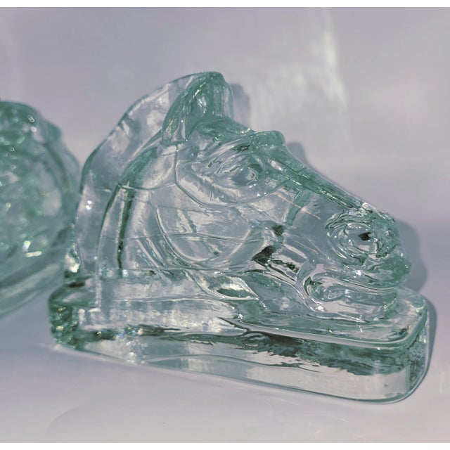 Mid 20th Century Mid 20th Century Pittsburgh Corning Mid-Century Modern Glass Bookends- Set of 2 For Sale - Image 5 of 12