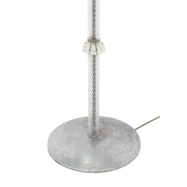 Metal Vintage Mid Century Twisted Glass Pole Floor Lamp For Sale - Image 7 of 9