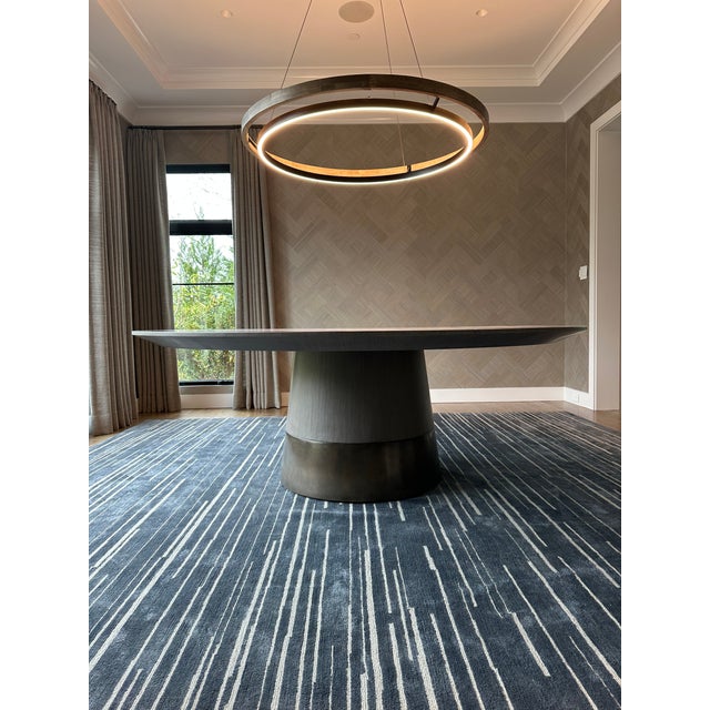 EJ Victor 84" Round Dining Table Attributed to EJ Victor For Sale - Image 4 of 5