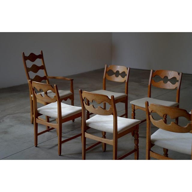 Razor Blade Dining Chairs by Henning Kjaernulf- Denmark 1960s, Set of 6 For Sale - Image 10 of 11