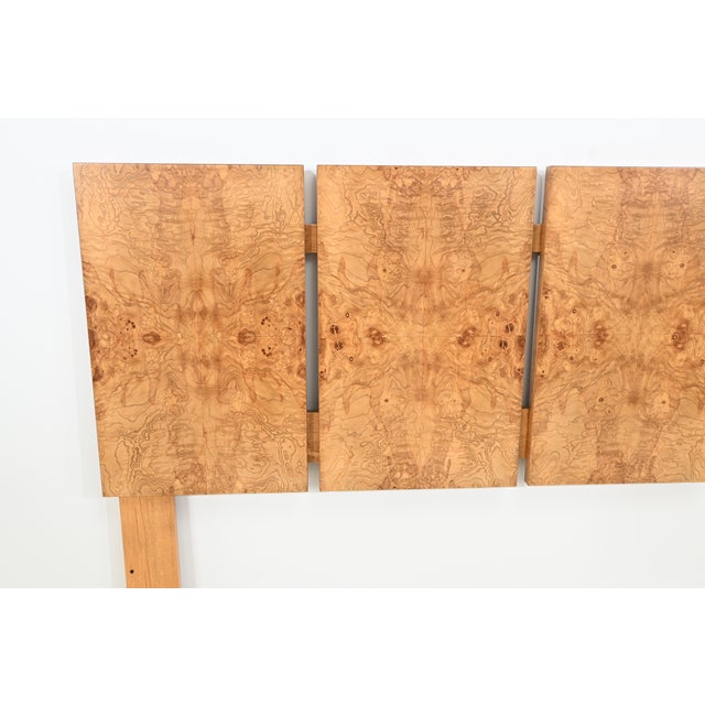 Milo Baughman Style Burl Wood King-Size Headboard For Sale - Image 4 of 7