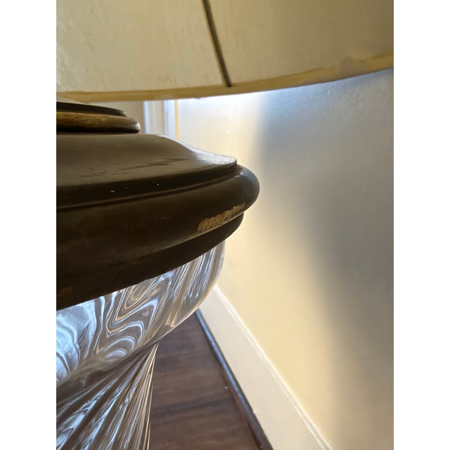 Metal Fine Art Lamps Neoclassical Twisted Glass & Patinated Metal Urn Table Lamp For Sale - Image 7 of 10