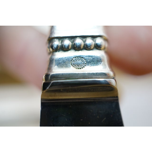 Early 20th Century Antique Danish Georg Jensen Acanthus Dronning Sterling Silver Dinner Knives 9" - 8 pcs For Sale - Image 5 of 10