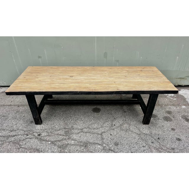 Black Salvage Black Leg Dining Table For Sale - Image 8 of 10