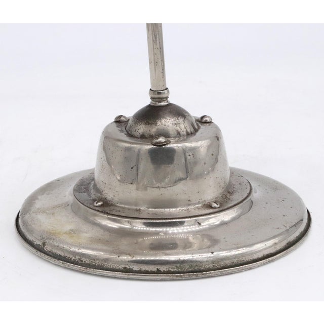 Early 20th Century Vintage Nickel Plated Beveled Shaving Mirror With Light For Sale - Image 5 of 7