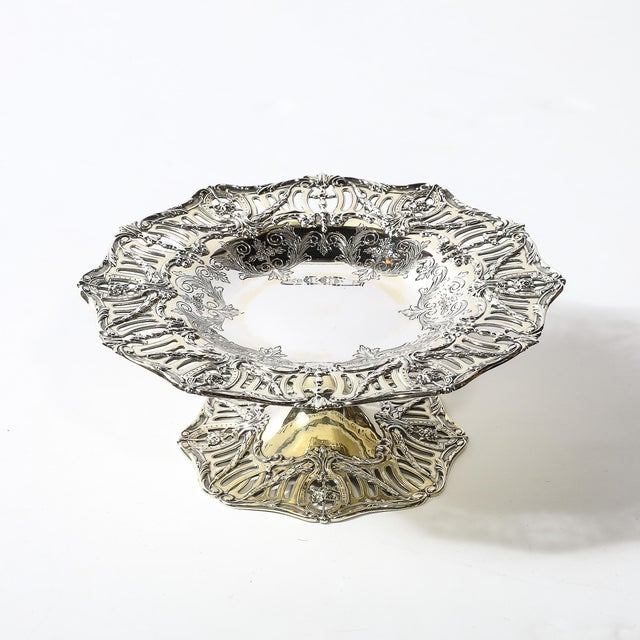1900s Aesthetic Movement Sterling Silver & Gold Washed Taza Signed Hardy & Hayes Co. For Sale - Image 13 of 18