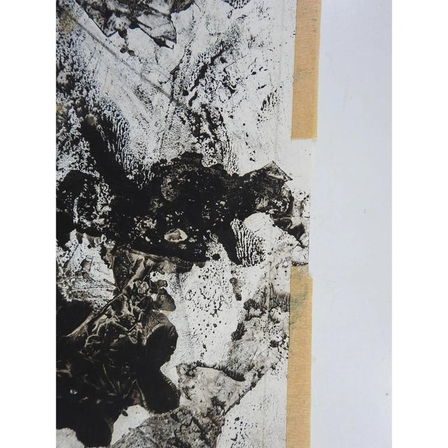 Mid 20th Century Clyde Connell Abstract Black and White Monoprint For Sale - Image 4 of 10