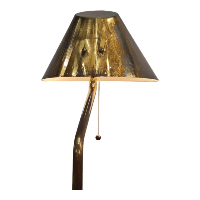 1950s Paavo Tynell Finnair Commissioned Table Mounted Brass Lamp For Sale