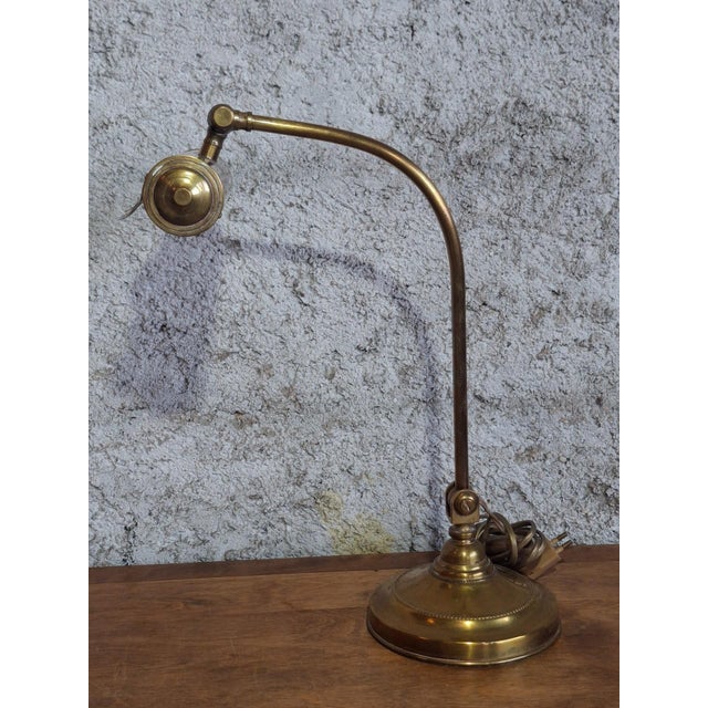 Art Nouveau Belle Époque Desk Lamp in Brass with Articulated Arm, 1890s For Sale - Image 10 of 10