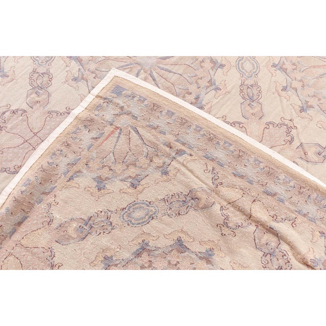 Textile Contemporary Aubusson Design Beige and Blue Needlework Rug by Doris Leslie Blau For Sale - Image 7 of 7