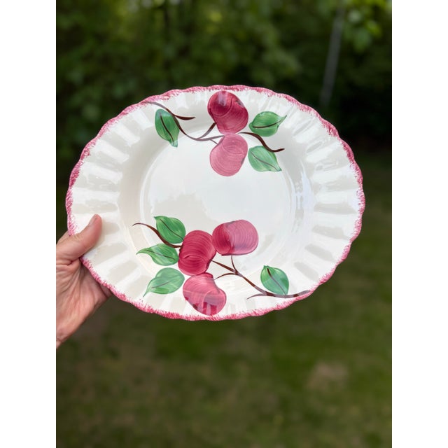 1940s Vintage Blue Ridge Pottery Crab Apple Serving Platter Small For Sale - Image 5 of 8