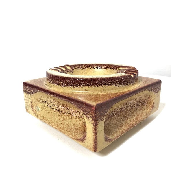 Vintage Glazed Ceramic Ashtray by Roberto Rigon for Bertoncello, 1960s For Sale - Image 6 of 9