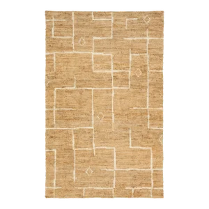 Modern Soumak Natural Jute & Cotton Rug Handmade in Tan