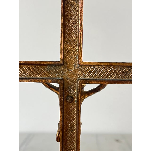 Vintage Bronze Freestanding Crucifix For Sale - Image 11 of 11