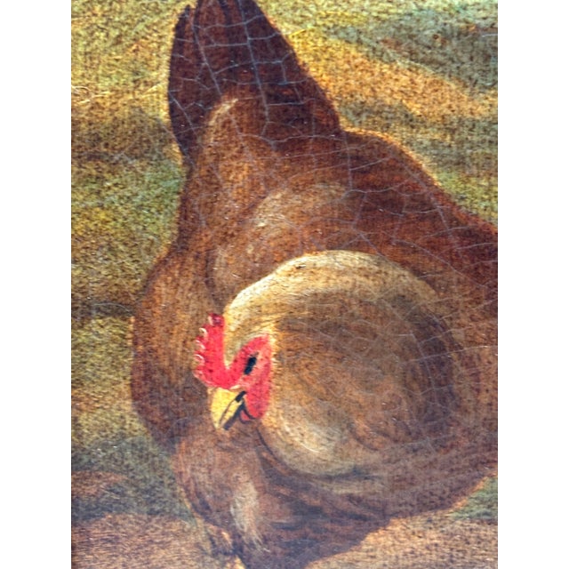 Early 19th Century English Farm Yard Oil on Canvas For Sale - Image 9 of 10