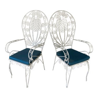 Vintage Mario Papperzini for John Salterini Style Italian Garden Arm Chairs - Set of 2 For Sale
