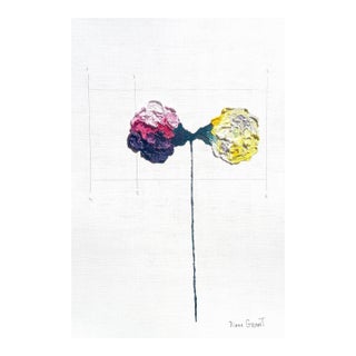 9.5" by 14.2" Unframed Organic Modern Original Botanical Floral Painting, Unframed For Sale