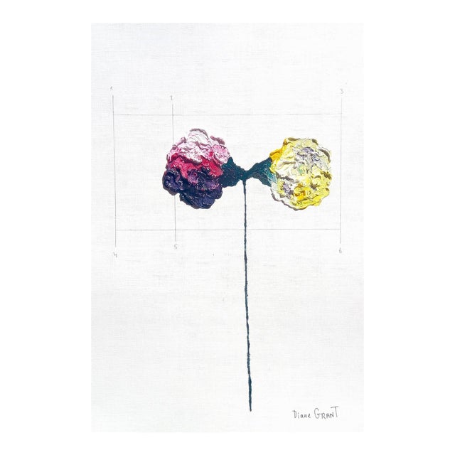 9.5" by 14.2" Unframed Organic Modern Original Botanical Floral Painting, Unframed For Sale